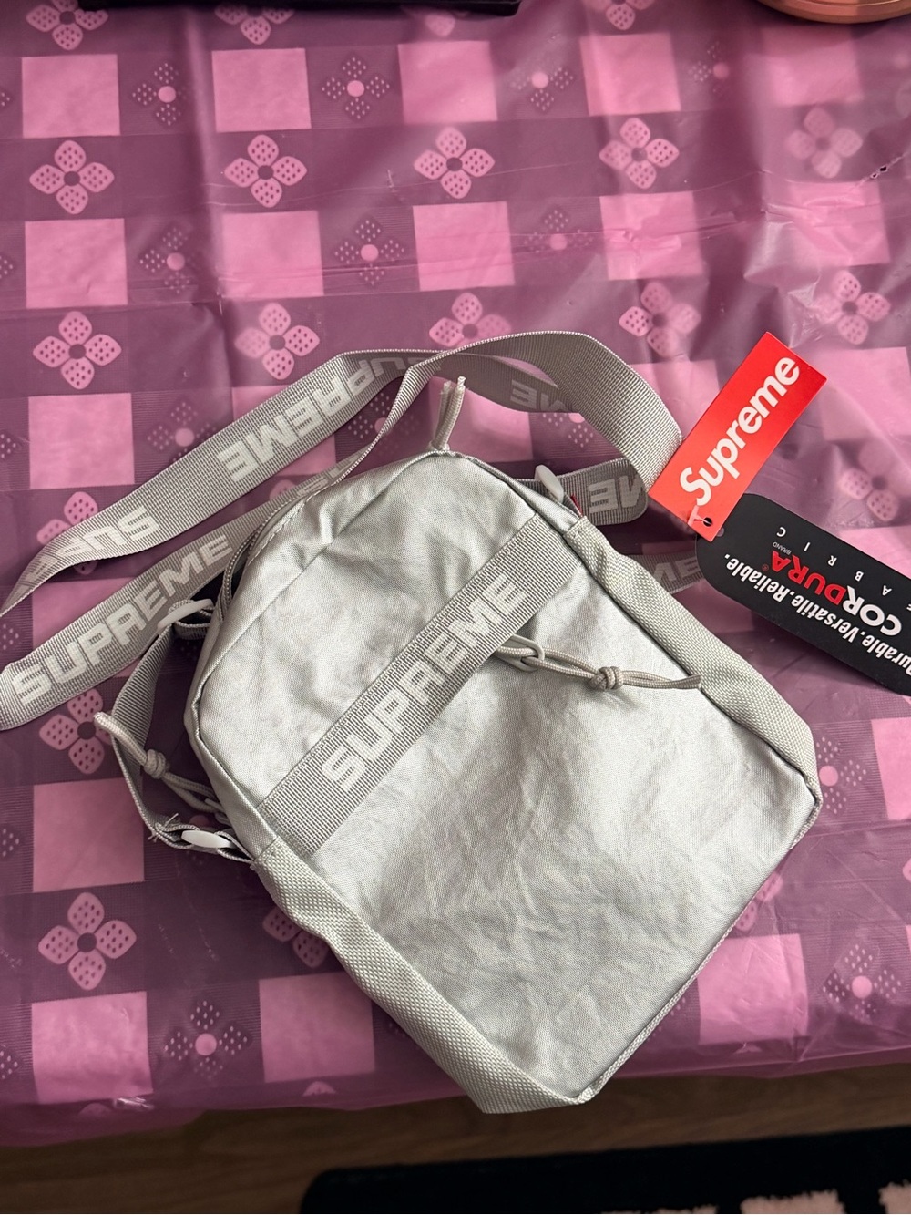 NWT!Supreme Silver Gray Crossbody Shoulder Bag